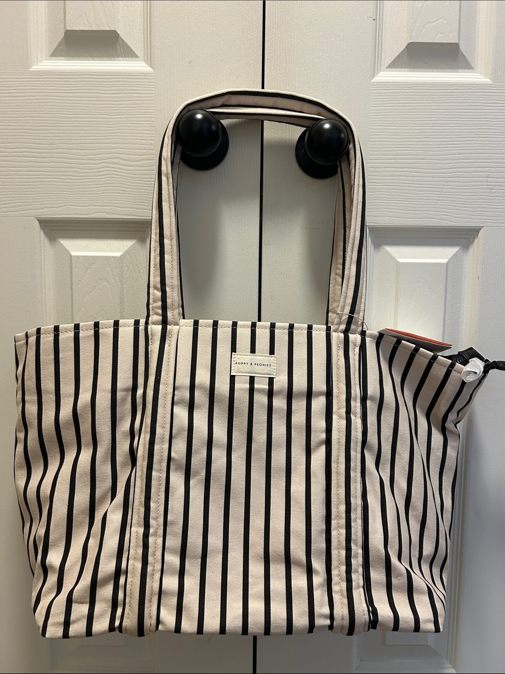 Poppy & Peonies Daydreamer Beach Tote Stripe Bag